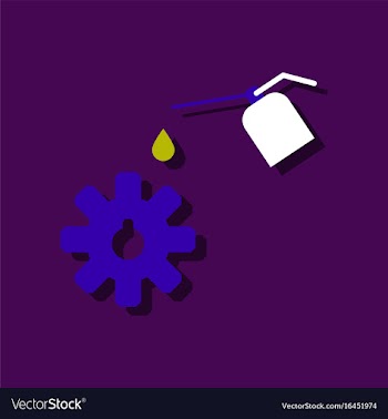 Flat icon design collection gear and oil in vector image