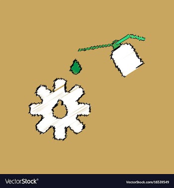 Flat icon design collection gear and oil in vector image