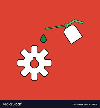 Flat icon design collection gear and oil vector image