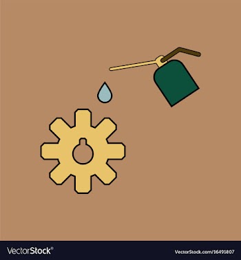 Flat icon design collection gear and oil vector image