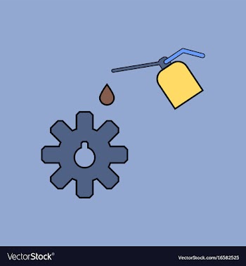 Flat icon design collection gear and oil vector image