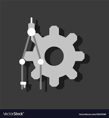 Flat icon design collection gear and tool in vector image