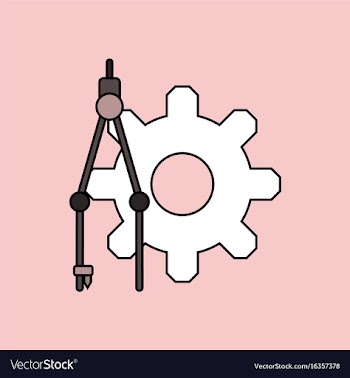 Flat icon design collection gear and tool vector image