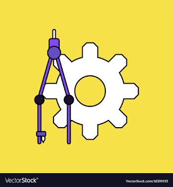 Flat icon design collection gear and tool vector image