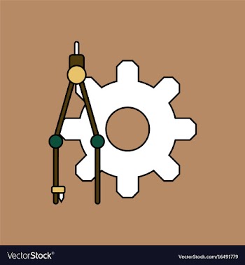 Flat icon design collection gear and tool vector image