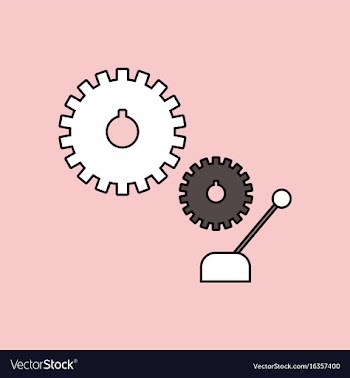 Flat icon design collection gear and transmission vector image