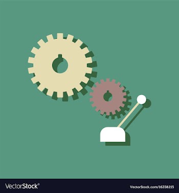 Flat icon design collection gear and transmission vector image