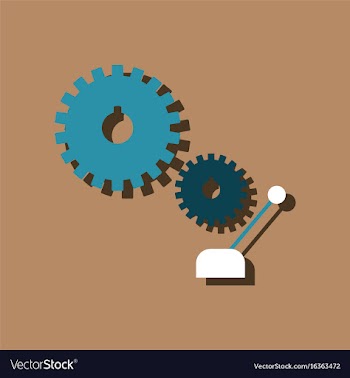 Flat icon design collection gear and transmission vector image
