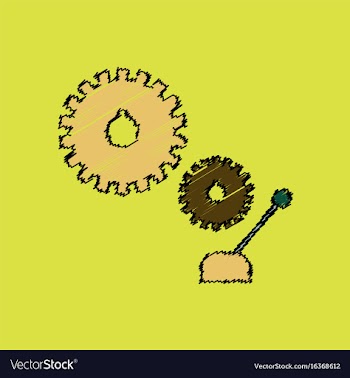 Flat icon design collection gear and transmission vector image