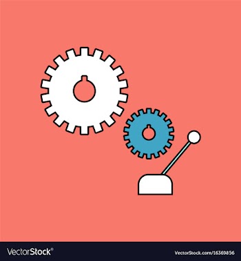 Flat icon design collection gear and transmission vector image