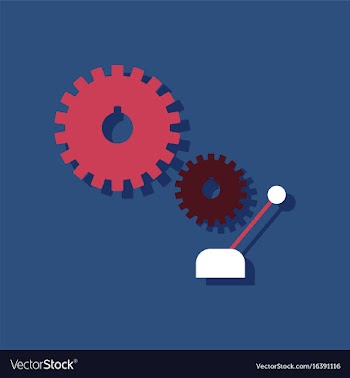 Flat icon design collection gear and transmission vector image