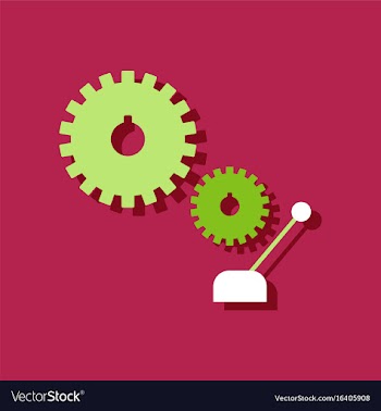 Flat icon design collection gear and transmission vector image