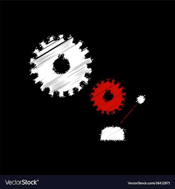 Flat icon design collection gear and transmission vector image