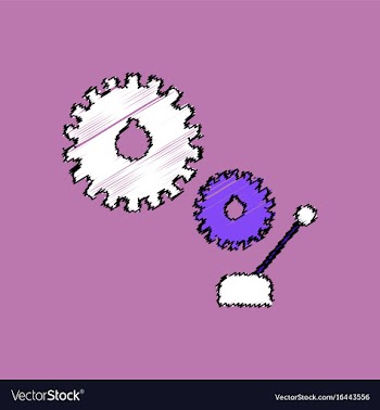 Flat icon design collection gear and transmission vector image
