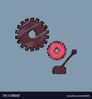 Flat icon design collection gear and transmission vector image