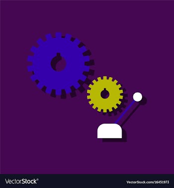 Flat icon design collection gear and transmission vector image