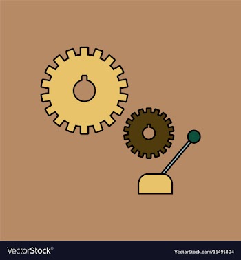 Flat icon design collection gear and transmission vector image