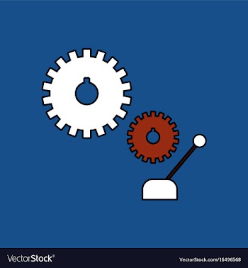 Flat icon design collection gear and transmission vector image