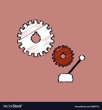 Flat icon design collection gear and transmission vector image