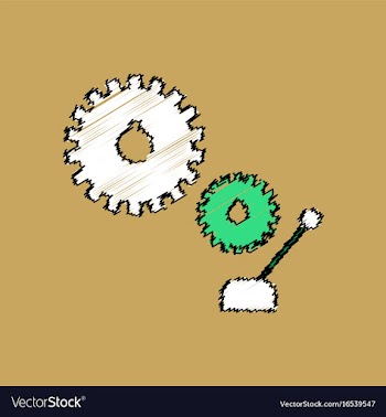Flat icon design collection gear and transmission vector image