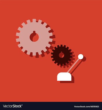Flat icon design collection gear and transmission vector image