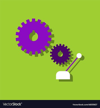 Flat icon design collection gear and transmission vector image