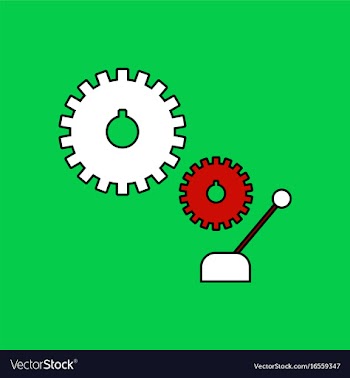 Flat icon design collection gear and transmission vector image
