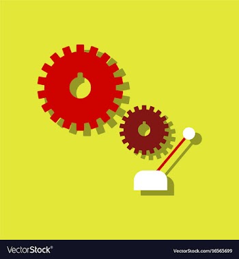 Flat icon design collection gear and transmission vector image