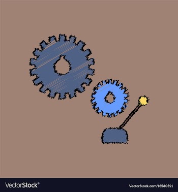 Flat icon design collection gear and transmission vector image