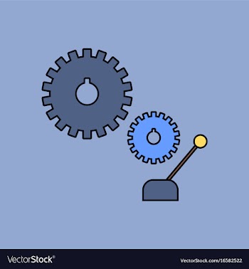 Flat icon design collection gear and transmission vector image