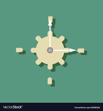 Flat icon design collection gear and watches in vector image