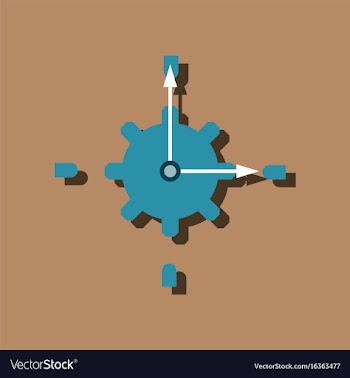 Flat icon design collection gear and watches in vector image
