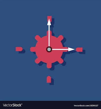 Flat icon design collection gear and watches in vector image