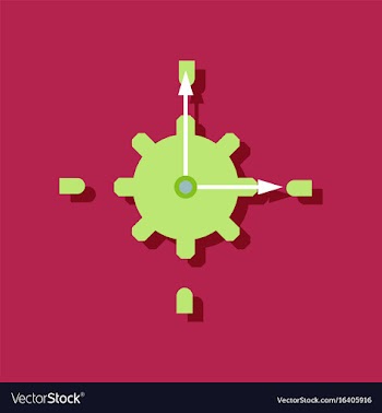 Flat icon design collection gear and watches in vector image