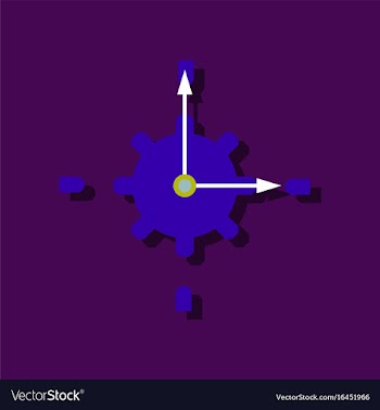 Flat icon design collection gear and watches in vector image