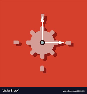 Flat icon design collection gear and watches in vector image