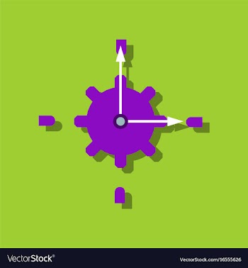 Flat icon design collection gear and watches in vector image
