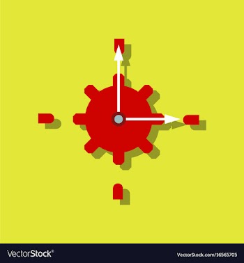 Flat icon design collection gear and watches in vector image