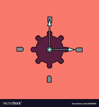 Flat icon design collection gear and watches vector image