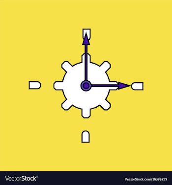 Flat icon design collection gear and watches vector image