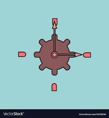 Flat icon design collection gear and watches vector image