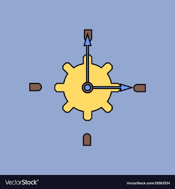 Flat icon design collection gear and watches vector image