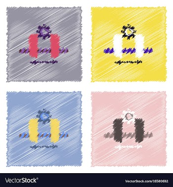 Flat icon design collection gears and wheels in vector image