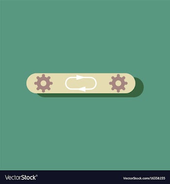 Flat icon design collection gears in process in vector image