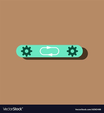 Flat icon design collection gears in process in vector image