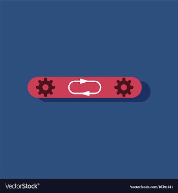 Flat icon design collection gears in process in vector image