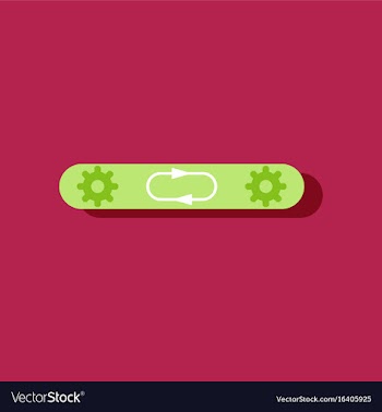 Flat icon design collection gears in process in vector image
