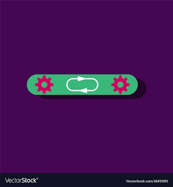 Flat icon design collection gears in process in vector image