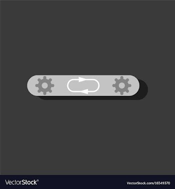 Flat icon design collection gears in process in vector image