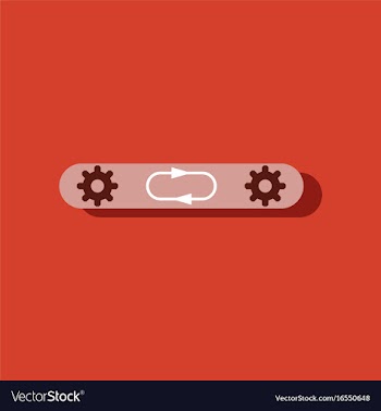 Flat icon design collection gears in process in vector image